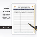 bid sheets for silent auction